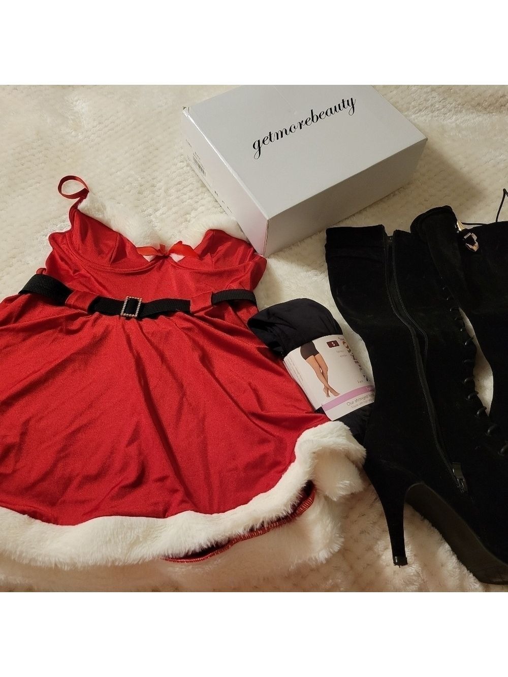 Christmas Outfit Set Size Medium Dress Size 9 Boots New Tights Will Seperate